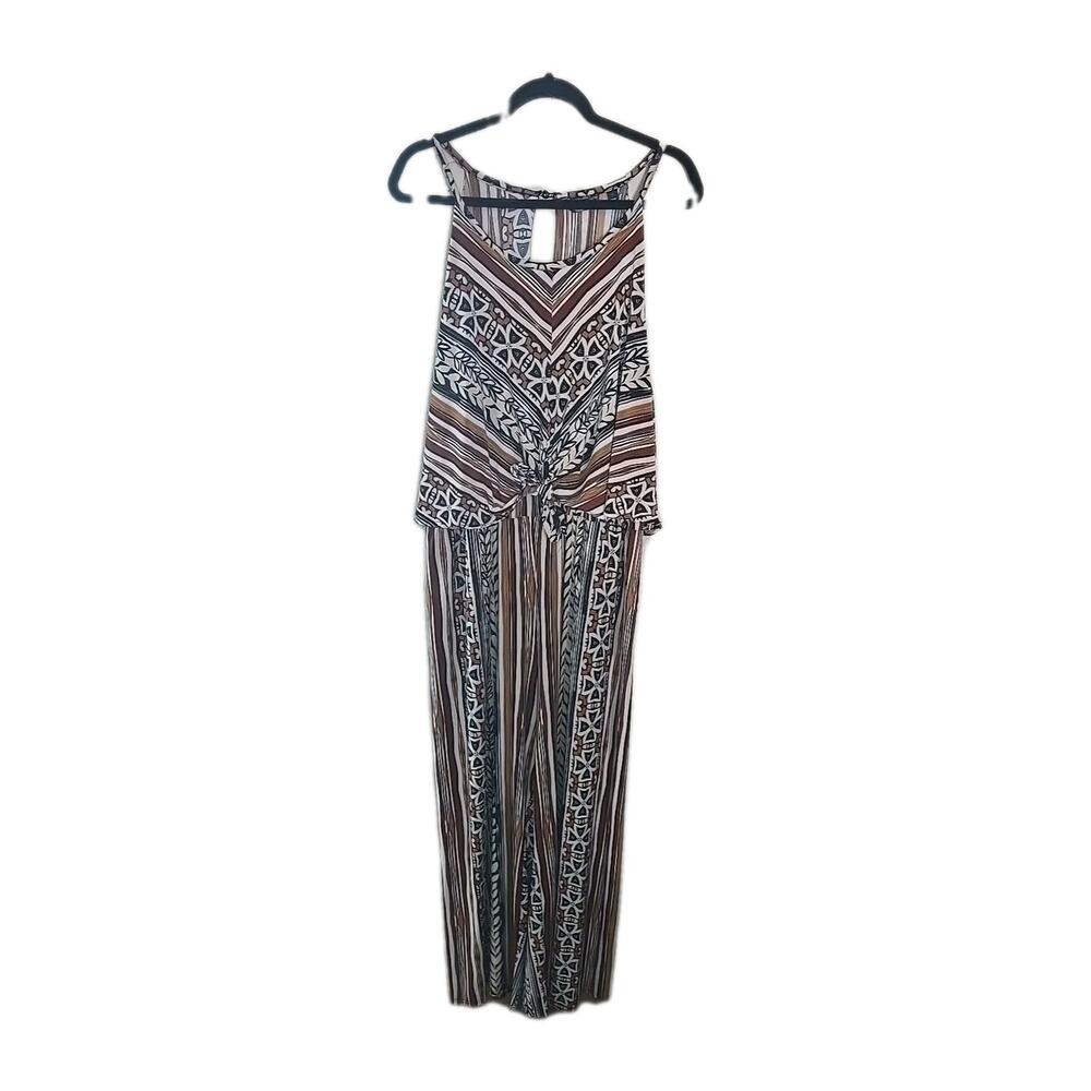 Mlle Gabrielle Multicolor Striped One Piece Sleeveless Jumpsuit Womans Size 3X